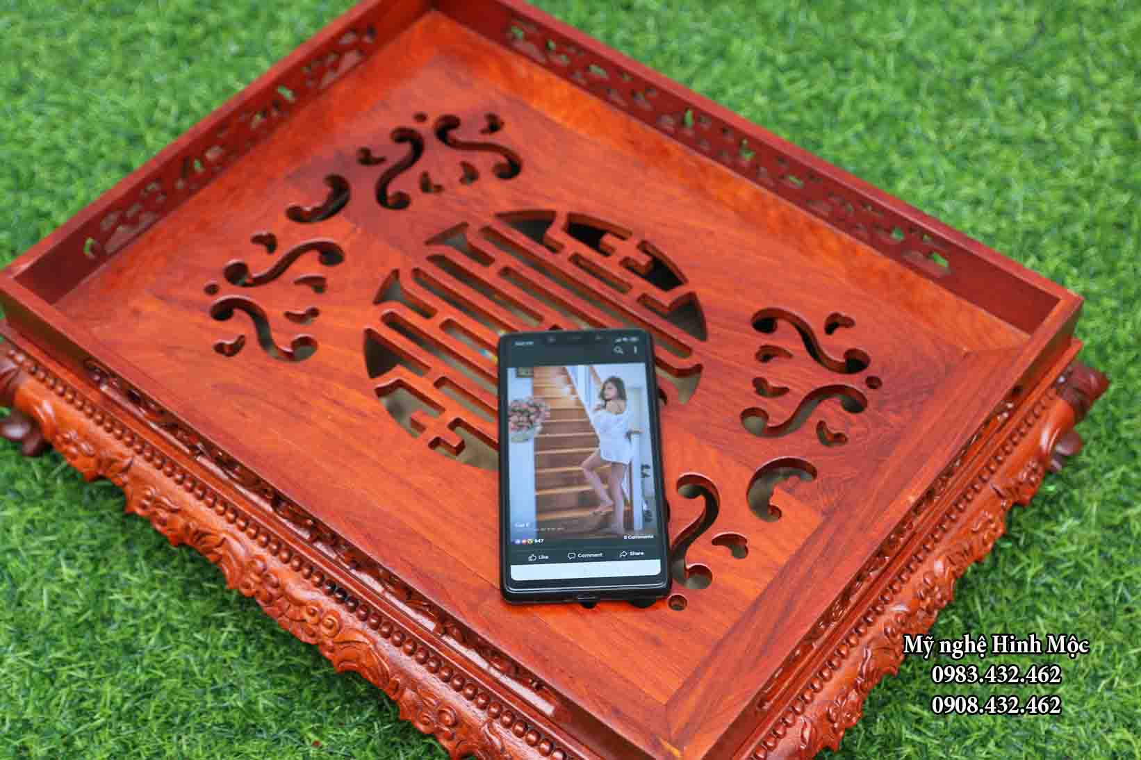 khay trà gỗ hương đẹp