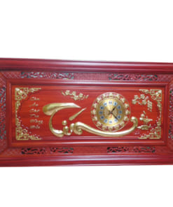 Đồng hồ treo tường chữ Tín gỗ hương