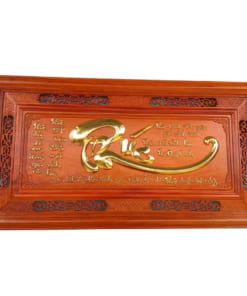 Tranh chữ Phúc gỗ hương dát vàng