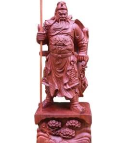 Tượng Quan Công chống đao bằng gỗ 2021
