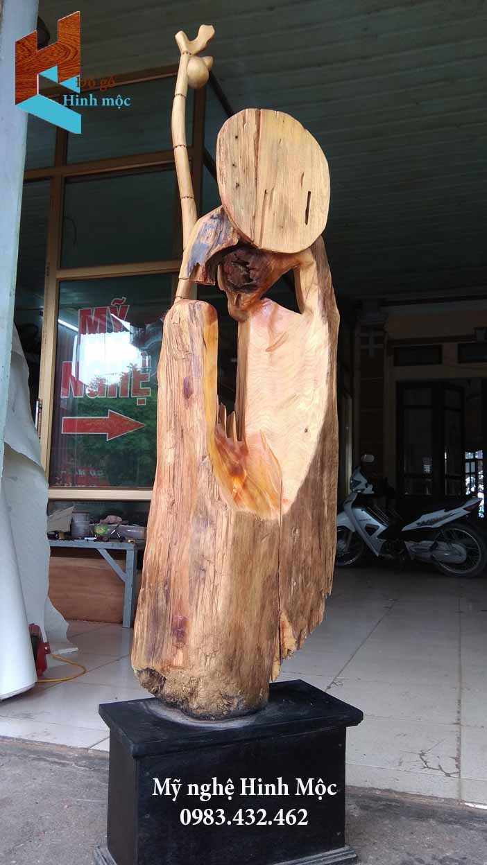 tượng gỗ Bồ Đề tâm rỗng gỗ lũa