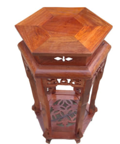 Đôn gỗ lục giác để chậu cảnh
