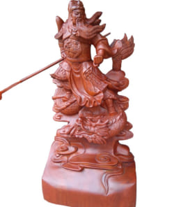 Tượng gỗ Quan Công cưỡi rồng 60cm giá rẻ