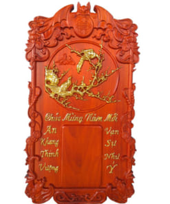 Khung lịch treo tường chim hoa gỗ hương