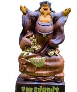 Tượng Thần Tài nghênh hỉ gỗ hương