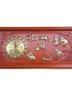 Tranh đồng hồ cha mẹ gỗ hương