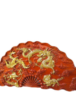 Tranh quạt tứ linh gỗ hương