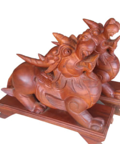 Tượng đôi tỳ hưu bằng gỗ hương