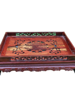 Khay trà chữ Thọ gỗ cẩm
