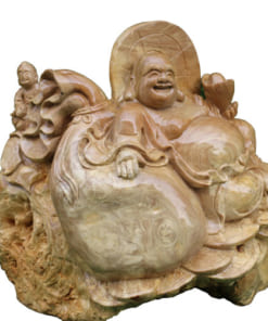 Di Lặc ngồi bao tiền gỗ nu nghiến
