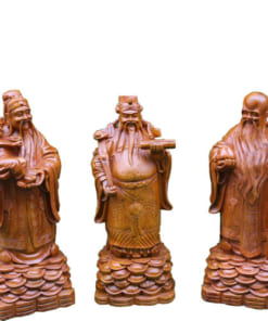 3 ông Phúc Lộc Thọ gỗ hương cao 50cm