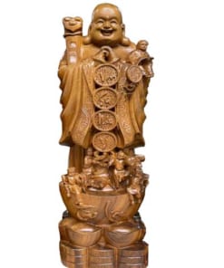 Di Lặc chúc phúc cao 40cm bách xanh