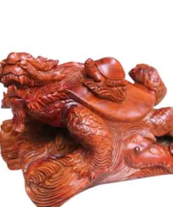 long quy cõng rùa con gỗ hương ta