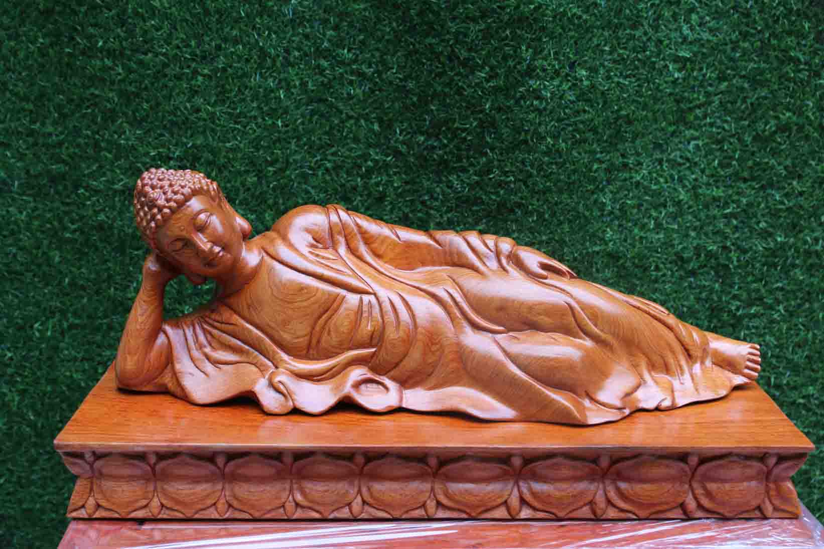 Tượng gỗ Phật nhập niết bàn 60cm