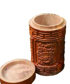 hộp trà đục tứ quý gỗ hương đá